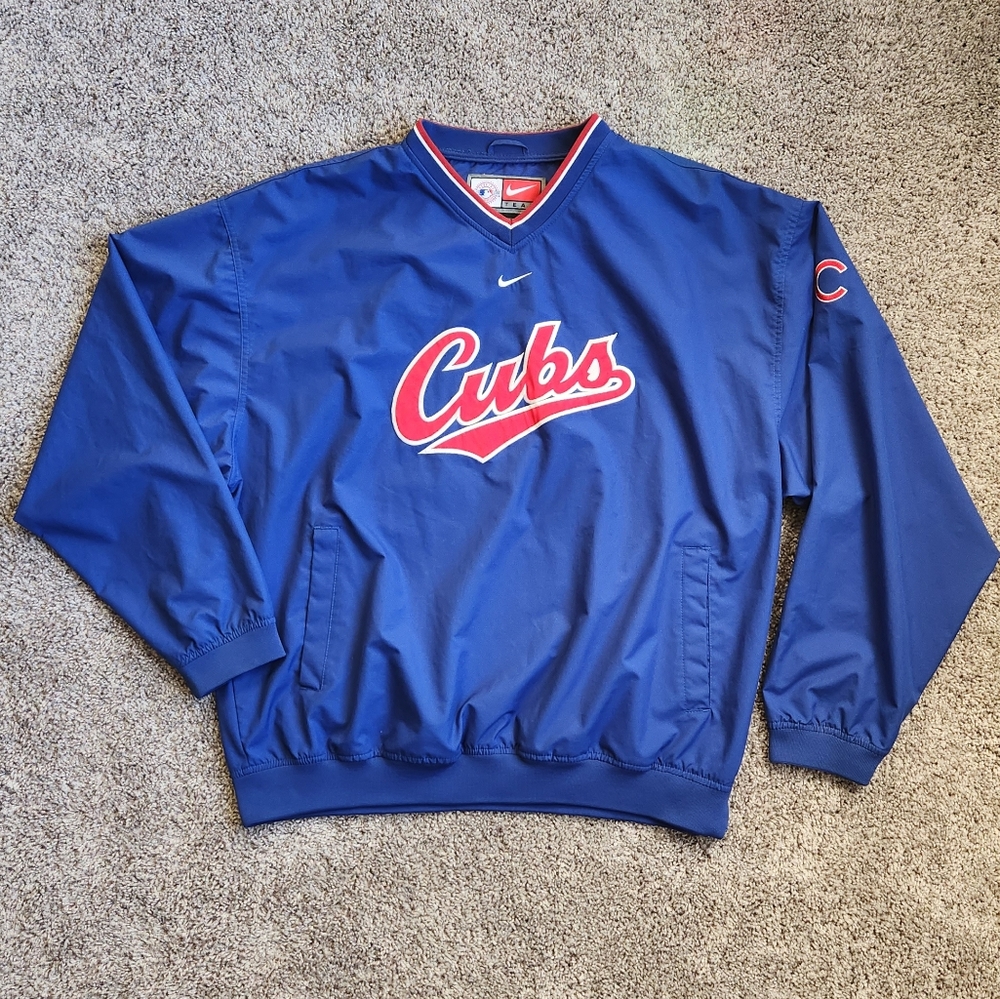 VTG Nike Team Chicago Cubs Lightweight Jacket Winbreaker Mens XL MLB Baseball